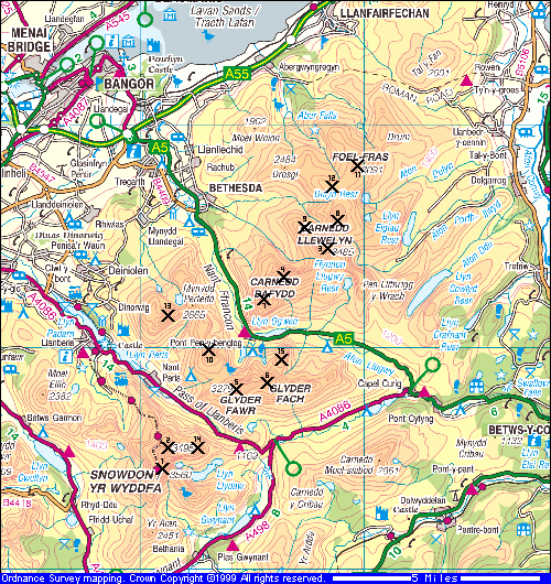 Map of the Welsh 3000s
